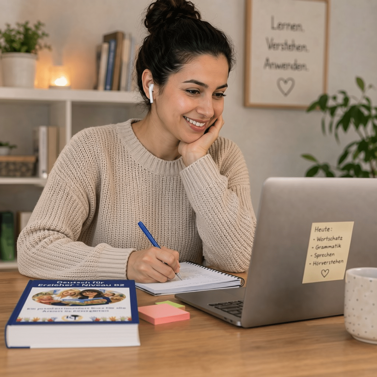 Teilnehmerin lernt online